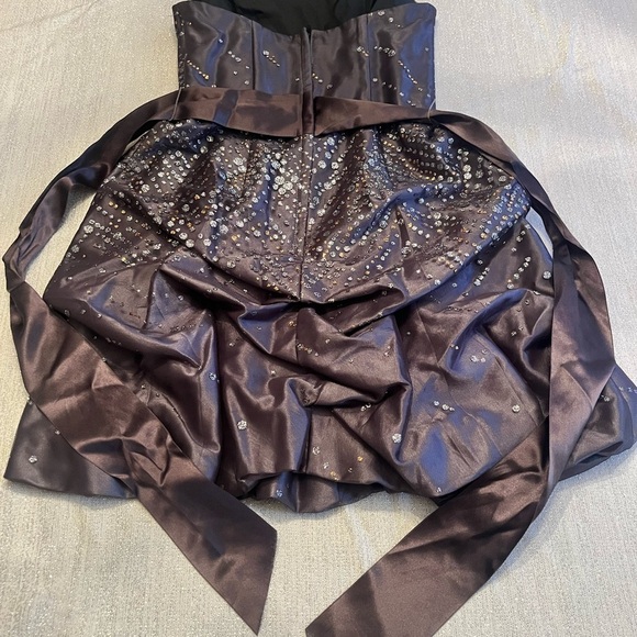 Vintage 80s Jessica McClintock Gunne Sax Prom Dress Strapless Metallic Gray sz3 - Picture 8 of 12